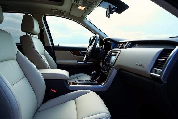 Immaculate SUV interior with clean seats and a pristine dashboard